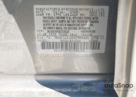 2016 Nissan Sentra S from USA, damaged, VIN 3N1AB7AP9GY228228